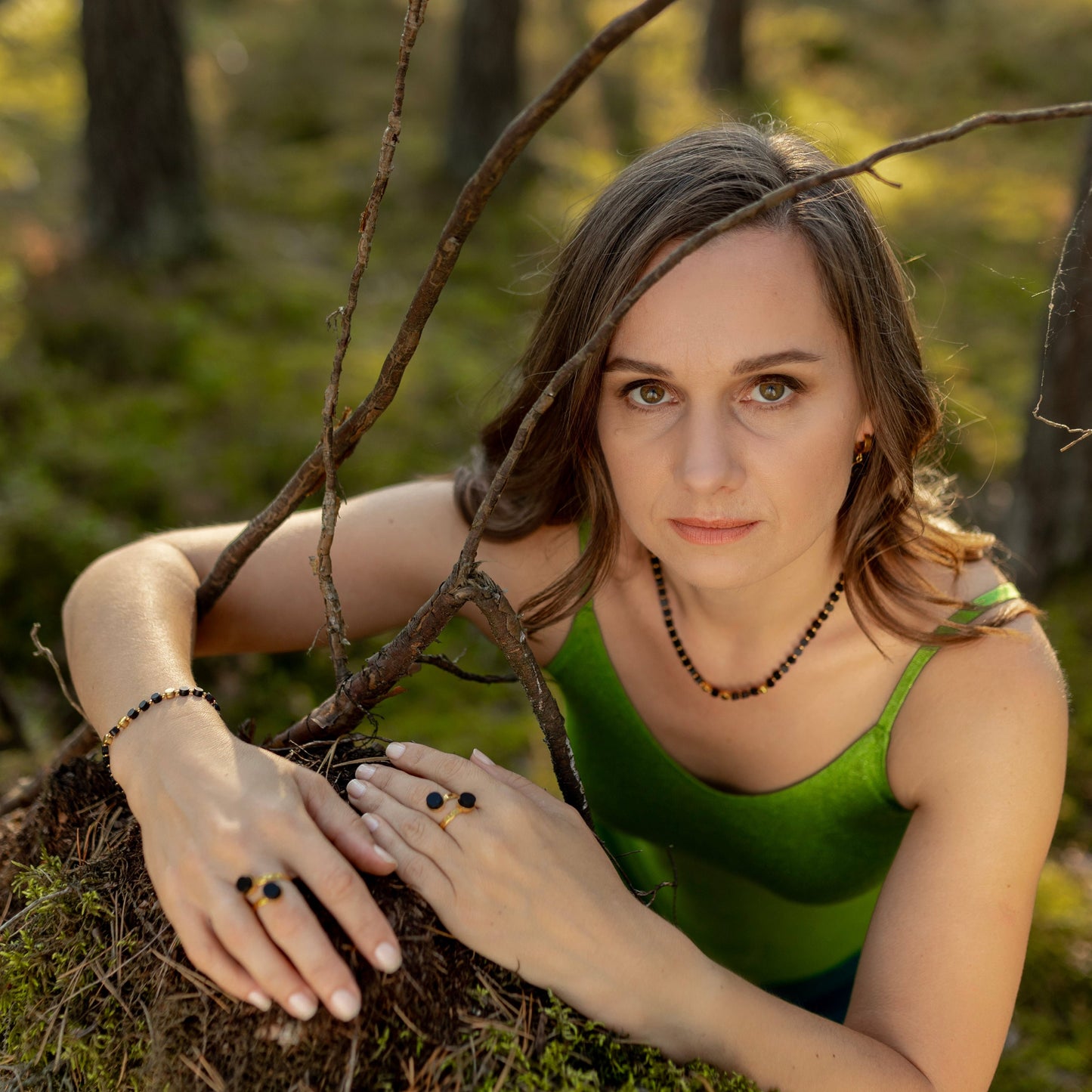 Black Amber Necklace "FOREST PEARLS": Subtly Luxurious Elegance