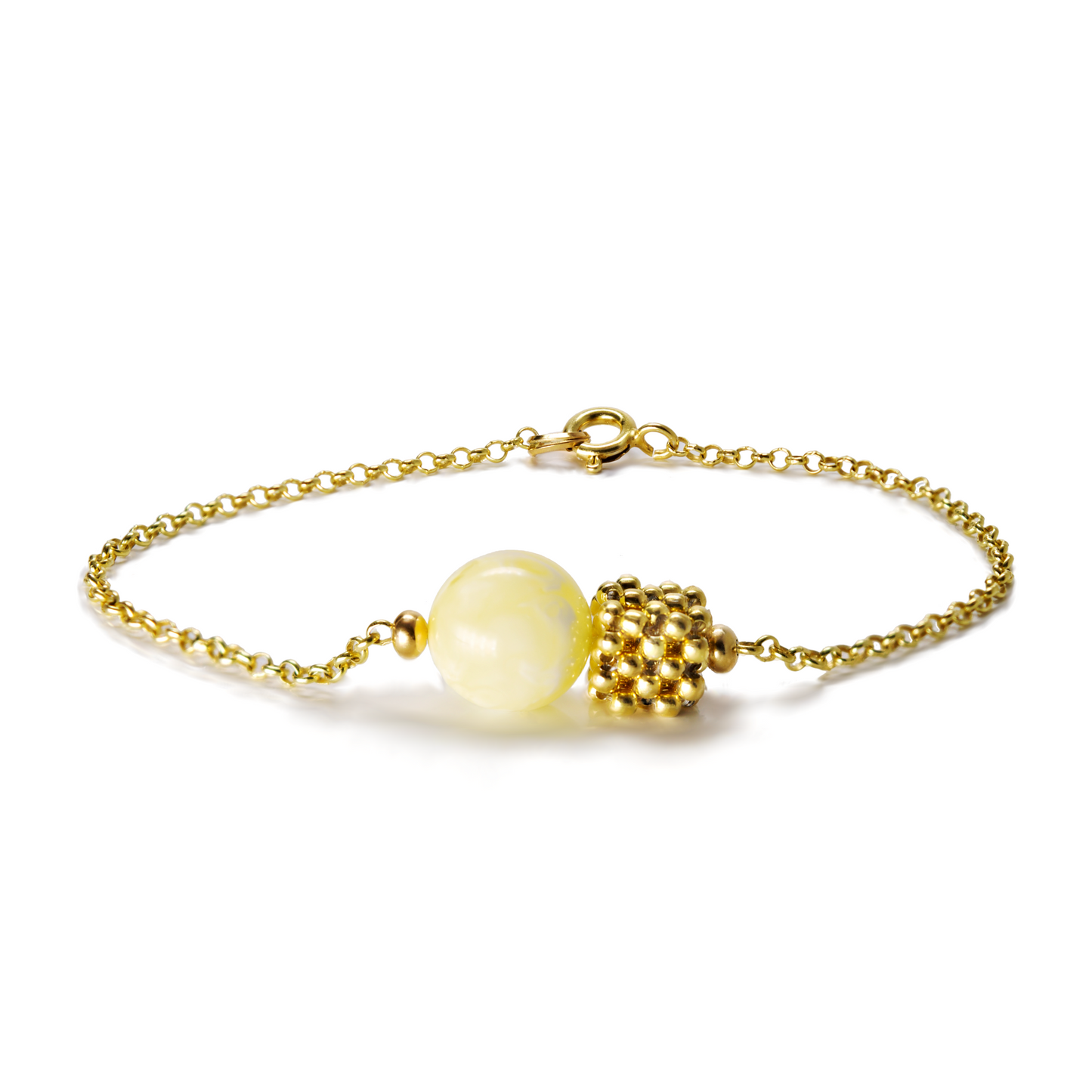 Natural White Baltic Amber Elegant Braclet