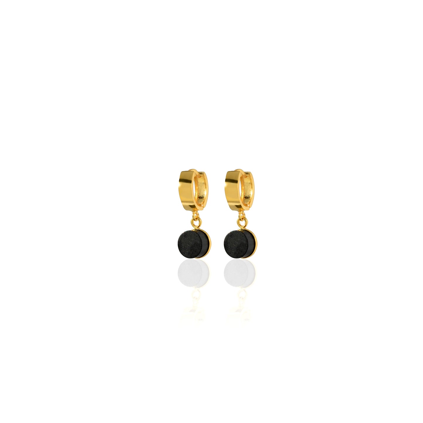 Black Amber Elegance: Sophisticated Tablet Bead Earrings "FOREST PEARLS"
