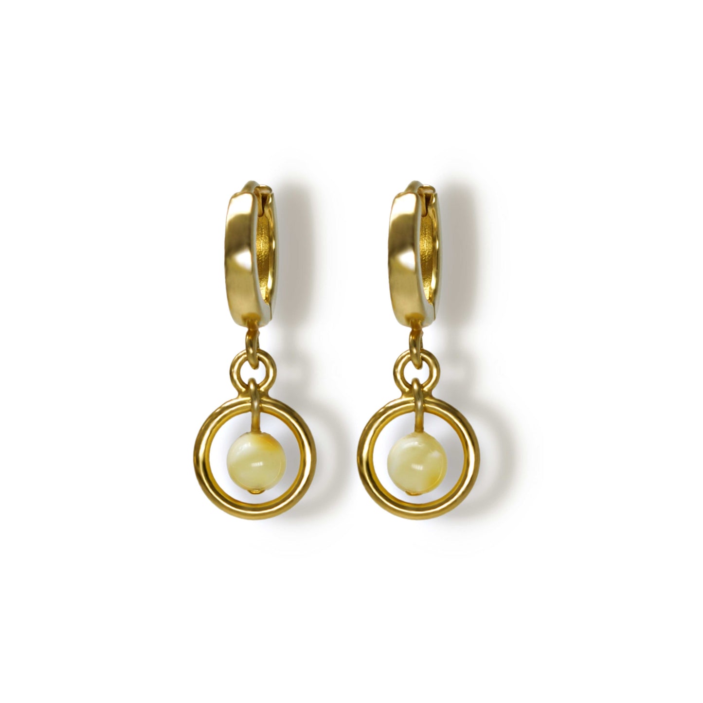 Natural White Baltic Amber Elegant Earrings