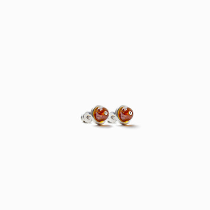 Silver Earrings with Honey Color Natural Amber