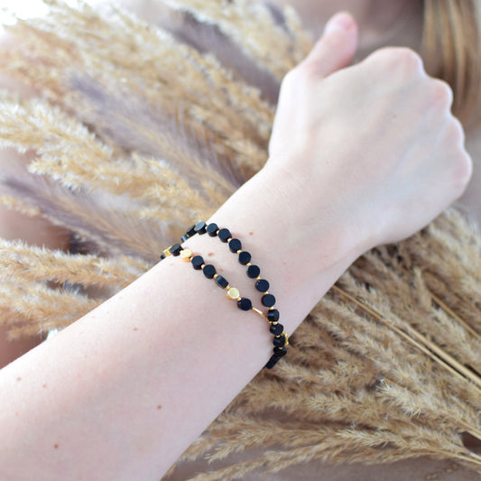 double black baltic amber bracelet natural amber design